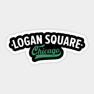 Logan Square Chicago Minimal Logo Design - Chicago Neighborhood Series Sticker